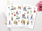 Preview: Mädchen Reisen Sticker Set